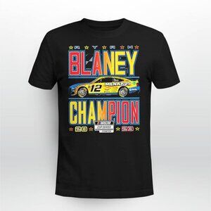 Ryan Blaney 2023 NASCAR Champion Trophy Fan Gift Racing Graphic T-shirt 05